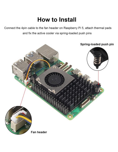 Enfriador Activo ZDE ZP536 para Raspberry Pi 5 con PWM