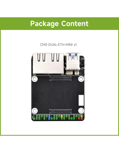 Placa Base Ethernet Doble Gigabit Waveshare CM5-DUAL-ETH-MINI