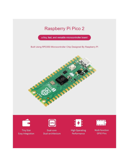 Placa de Desarrollo Raspberry Pi Pico 2 Pre-soldado 49.87g