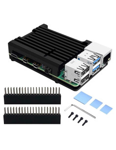 Caja de Aluminio GeeekPi para Raspberry Pi 4B/3B+/3B con Enfriamiento Pasivo