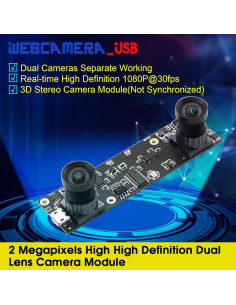 Módulo de cámara USB 1080P ELP Doble Lente 3D 100 2