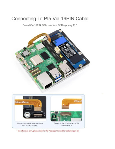Adaptador PCIe a M.2 (C) Waveshare para Raspberry Pi 5