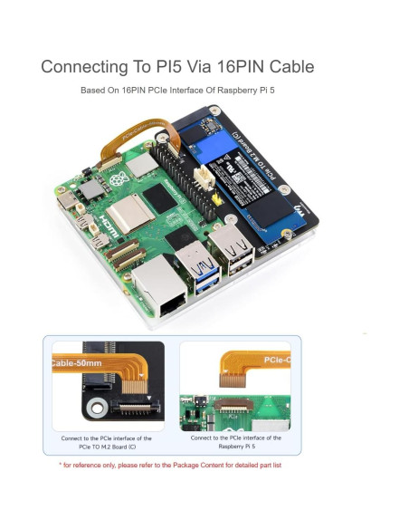 Adaptador PCIe a M.2 (C) Waveshare para Raspberry Pi 5