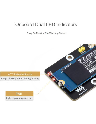 Adaptador PCIe a M.2 (C) Waveshare para Raspberry Pi 5