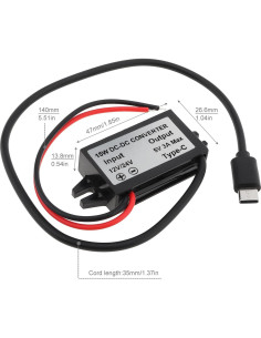 Convertidor Buck 12V/24V a 5V USB-C 3A 15W DiGiYes 2