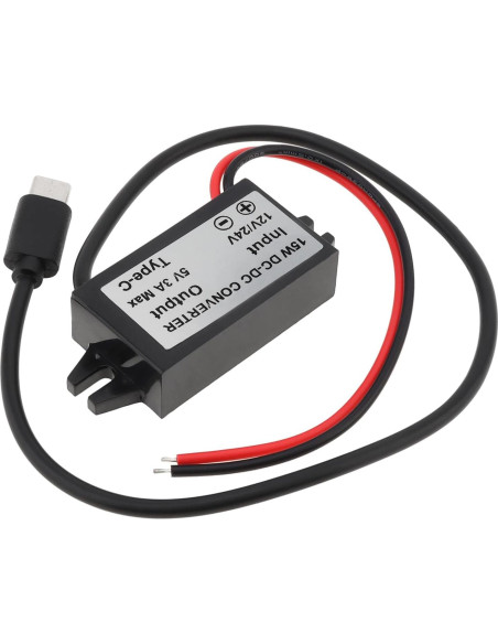 Convertidor Buck 12V/24V a 5V USB-C 3A 15W DiGiYes