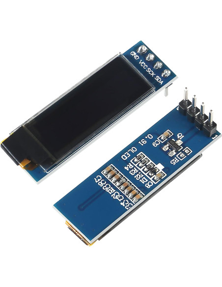 6 Módulos Pantalla OLED I2C 0.91" JUZITAO Azul/Blanco