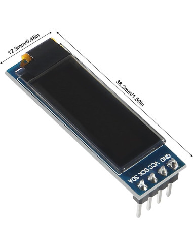 6 Módulos Pantalla OLED I2C 0.91" JUZITAO Azul/Blanco