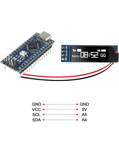 6 Módulos Pantalla OLED I2C 0.91" JUZITAO Azul/Blanco