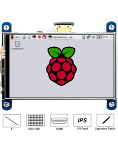 Pantalla LCD HDMI 4" Waveshare IPS Táctil 480x800 Raspberry Pi 2