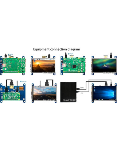 Pantalla LCD HDMI 4" Waveshare IPS Táctil 480x800 Raspberry Pi