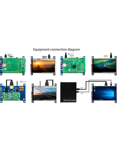 Pantalla LCD HDMI 4" Waveshare IPS Táctil 480x800 Raspberry Pi