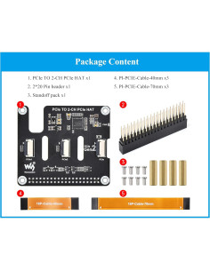 Adaptador PCIe FFC 2-Ch UeeKKoo para Raspberry Pi 5 2