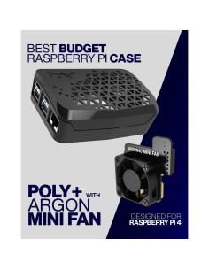 Caja de plástico Argon Forty POLY+ para Raspberry Pi 4 con ventilador 2