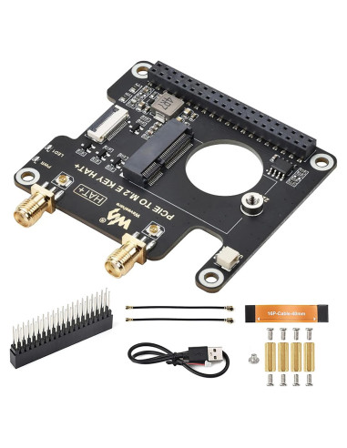 Adaptador HAT+ PCIe a M.2 E Key iiunius para Raspberry Pi 5