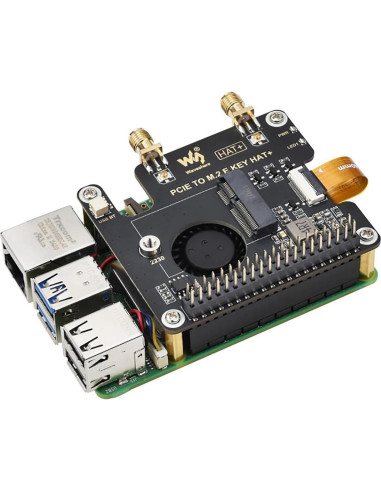 Adaptador HAT+ PCIe a M.2 E Key iiunius para Raspberry Pi 5