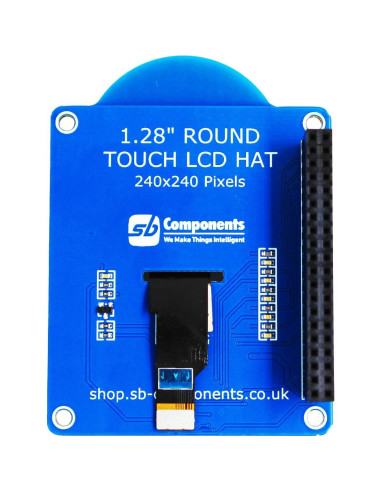 HAT LCD Táctil Redondo SB Components 1.28" 240x240 para Raspberry Pi