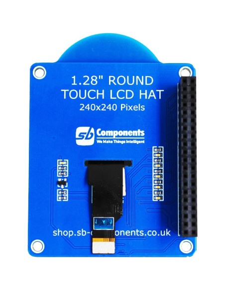 HAT LCD Táctil Redondo SB Components 1.28" 240x240 para Raspberry Pi