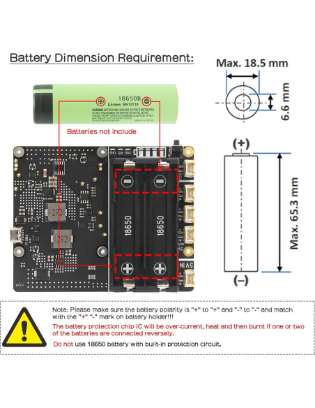 Geekworm X1201 UPS Shield 5V para Raspberry Pi 5 - 5A