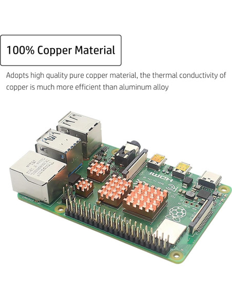 Disipador de Calor de Cobre para Raspberry Pi 4B - 4 Piezas