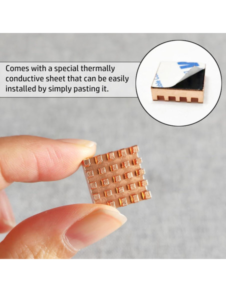 Disipador de Calor de Cobre para Raspberry Pi 4B - 4 Piezas