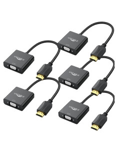 Adaptador HDMI a VGA UV-CABLE 5 Unidades 1080p Negro