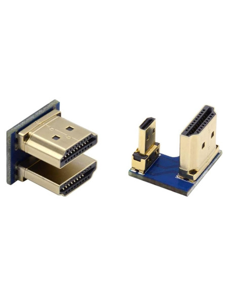 Conector HDMI a Micro HDMI NFHK Tipo D Angulado 2pcs para Raspberry Pi