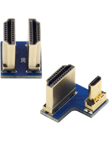 Conector HDMI a Micro HDMI NFHK Tipo D Angulado 2pcs para Raspberry Pi