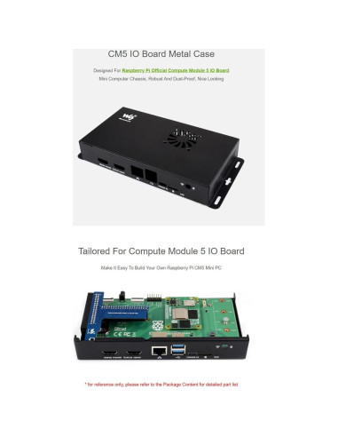 Caja Metálica Raspberry Pi 5 con Ventilador y Adaptador GPIO