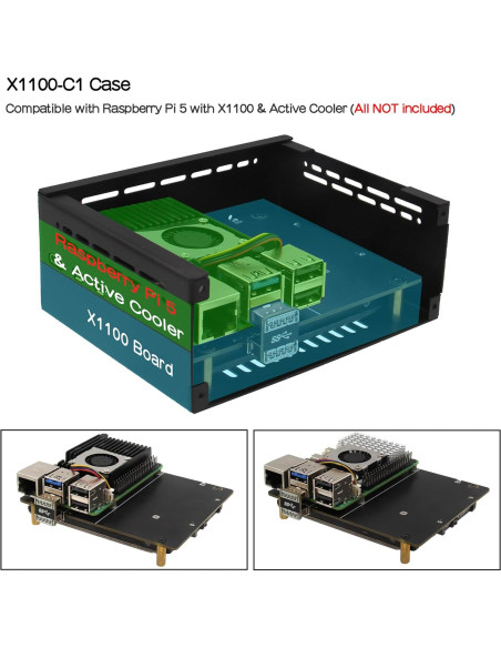 Geekworm X1100 Shield 2.5" SATA HDD/SSD para Raspberry Pi 5