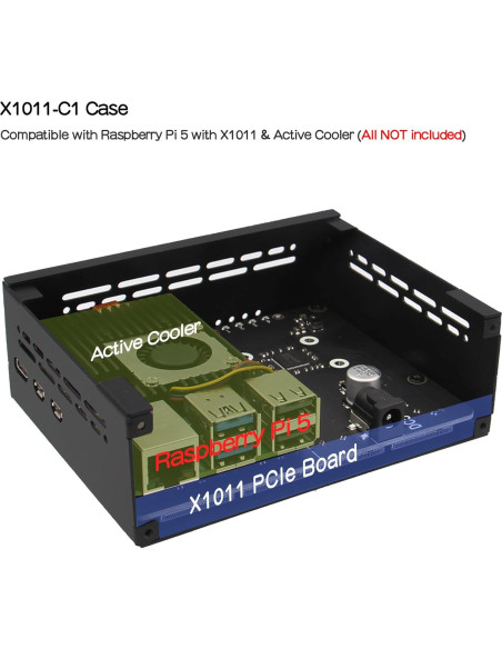 Geekworm X1011 PCIe a Cuádruple M.2 NVMe para Raspberry Pi 5