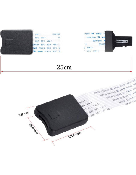 Adaptador Extensión Micro SD a Micro SD CY 25cm para Impresora 3D