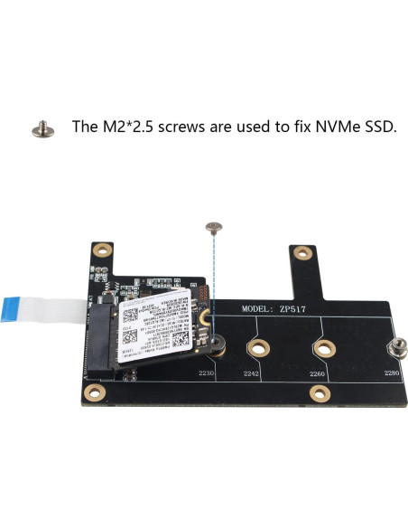 Kit de Separadores M2.5 ZDE con Tornillos y Cables FFC para Raspberry Pi