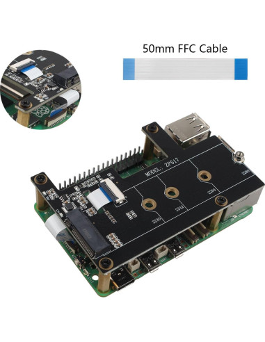 Kit de Separadores M2.5 ZDE con Tornillos y Cables FFC para Raspberry Pi