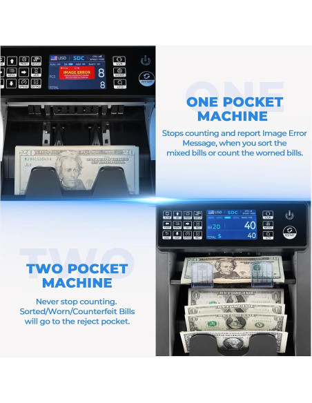 Contadora de Dinero MUNBYN IMC08 Dual con Detección de Falsificaciones