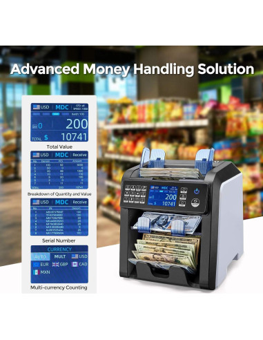 Contadora de Dinero MUNBYN IMC08 Dual con Detección de Falsificaciones