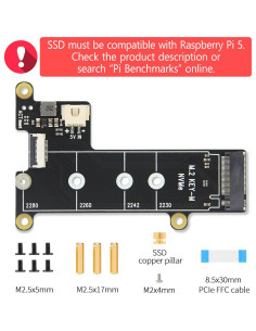 Caja Mini PC ElectroCookie para Raspberry Pi 5 con HAT M.2 NVMe 2
