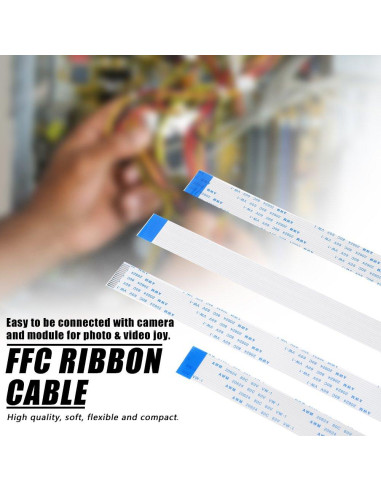 Juego de 3 Cables FFC 15 Pines 30cm 50cm 100cm para Raspberry Pi
