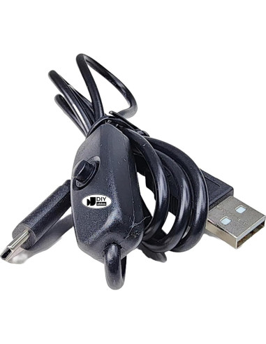 Cable de Alimentación USB-C con Interruptor para Raspberry Pi 4B - 150cm, 3A, Paquete de 2