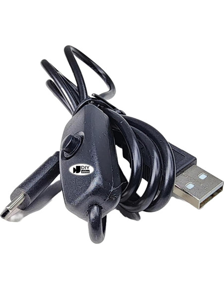 Cable de Alimentación USB-C con Interruptor para Raspberry Pi 4B - 150cm, 3A, Paquete de 2