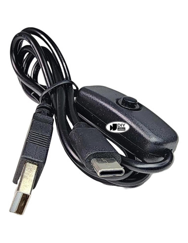 Cable de Alimentación USB-C con Interruptor para Raspberry Pi 4B - 150cm, 3A, Paquete de 2