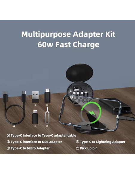 Kit de Carga y Datos Multi-USB TEK STYZ 60W Compatible Raspberry Pi