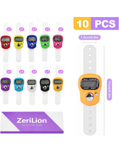Paquete de 10 Contadores Digitales de Dedo ZeriLion US9A16 2