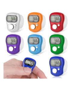 Paquete de 7 Contadores Electrónicos de Dedo CHGANG LCD 5 Dígitos