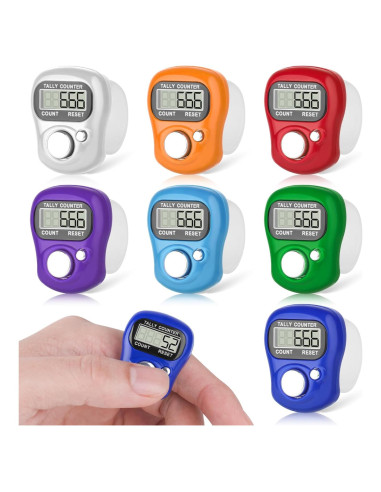 Paquete de 7 Contadores Electrónicos de Dedo CHGANG LCD 5 Dígitos