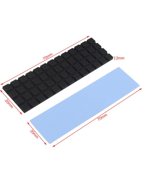 Disipador M.2 SSD ZDE Cobre Puro 70x20x2mm con Almohadilla Térmica