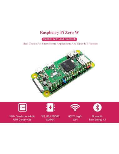 Raspberry Pi Zero WH con GPIO pre-soldado + Adaptador HDMI