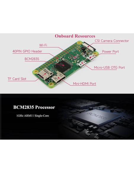 Raspberry Pi Zero WH con GPIO pre-soldado + Adaptador HDMI