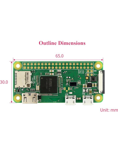 Raspberry Pi Zero WH con GPIO pre-soldado + Adaptador HDMI