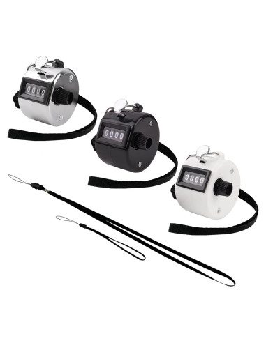 Paquete de 3 Contadores Tally Mecánicos 4 Dígitos BGJRBY